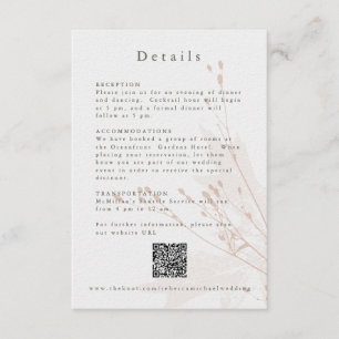Delikate Blush Wasserfarbe Blumenzwiebeldetails Begleitkarte