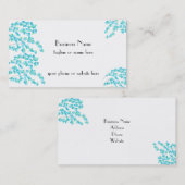 Delikate Blüten (Aqua) Visitenkarte (Vorne/Hinten)