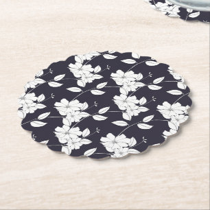 Delikate Blüten Blätter Blüten lila Biber dunkel Untersetzer