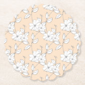 Delikate Blüten Blätter botanisch-beige blühende B Untersetzer (Vorderseite)