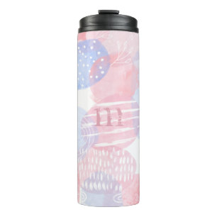 Delikate Blüten und Abstrakte Wasserfarben Thermosbecher