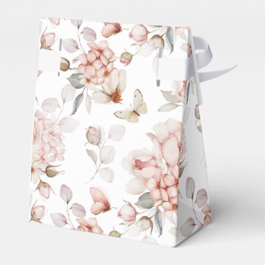 Delikate Blüten und Schmetterlinge Geschenkschachtel (Rückseite)