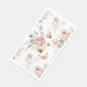 Delikate Blüten und Schmetterlinge Serviette (Ecke)