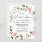 Delikate Blüten Wasserfarben Brautparty Einladung (Vorderseite)