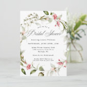 Delikate Blüten Wasserfarben Brautparty Einladung (Stehend Vorderseite)