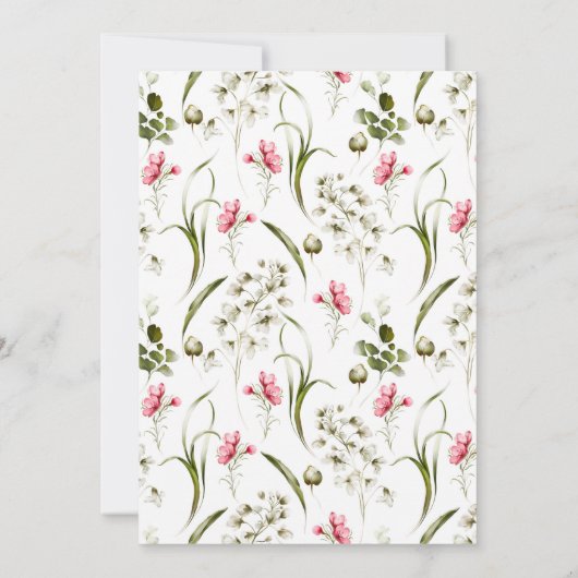 Delikate Blüten Wasserfarben Brautparty Einladung (Rückseite)