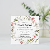 Delikate Blüten Wasserfarben Brautparty Einladung (Stehend Vorderseite)