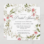 Delikate Blüten Wasserfarben Brautparty Einladung (Vorne/Hinten)