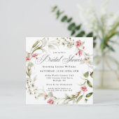 Delikate Blüten Wasserfarben Brautparty Einladung (Stehend Vorderseite)