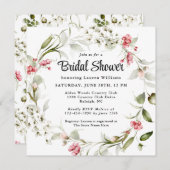 Delikate Blüten Wasserfarbenes Brautparty Einladung (Vorne/Hinten)