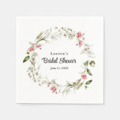 Delikate Blüten Wasserfarbenes Brautparty Serviette (Vorderseite)