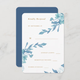 Delikate Blütenblume und Foliage Wedding Rsvp