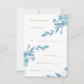 Delikate Blütenblume und Foliage Wedding Rsvp Karte (Vorderseite)