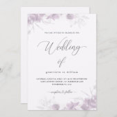 Delikate Blütenzeit mit kalligrafischer Hochzeit Einladung (Vorne/Hinten)