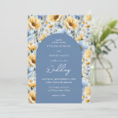 Delikate Boho-Blume Einladung (Stehend Vorderseite)