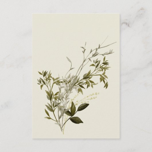 Delikate Boho Greenerity Hochzeitsempfang Begleitkarte (Rückseite)