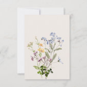 Delikate Boho Wildblumen Cream Wedding Save The Date (Rückseite)