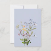 Delikate Boho Wildblumen Periwinkle Wedding Save The Date (Rückseite)