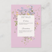 Delikate Boho Wildblumen Rosa Details Hochzeit Begleitkarte (Vorderseite)