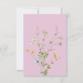 Delikate Boho-Wildblumen Rosa QR-Code RSVP Karte (Rückseite)