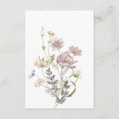 Delikate Boho Wildblumen Weiße Details Begleitkarte (Rückseite)