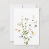 Delikate Boho Wildblumen White Wedding RSVP Karte (Rückseite)