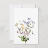 Delikate Boho Wildblumen White Wedding Save The Date (Rückseite)