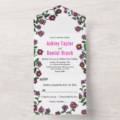 Delikate Botanische Blume Blumenzehen All In One Einladung (Innen Boden)