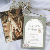 Delikate Botanische Feiertage Grüner Botanischer G Einladung