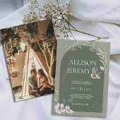 Delikate Botanische Feiertage Grüner Botanischer G Einladung