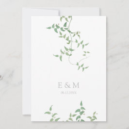 Delikate botanische Hochzeit Vintage Vegetation Save The Date