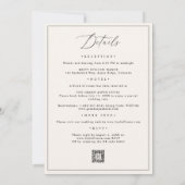 Delikate Botanische Moderne All-in-One QR Hochzeit Einladung (Rückseite)