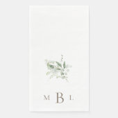 Delikate Botanische Monogramm-Hochzeit Serviette (Vorderseite)