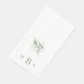 Delikate Botanische Monogramm-Hochzeit Serviette (Ecke)