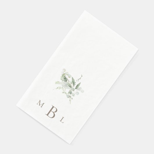 Delikate Botanische Monogramm-Hochzeit Serviette (Ecke)