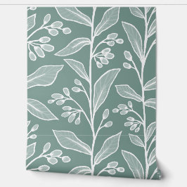 Delikate Botanische Reverie Große weiße Pflanze Aq Tapete