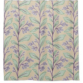 Delikate Botanische Reverie M8 Große Pflanze Lila Duschvorhang (Vorderseite)