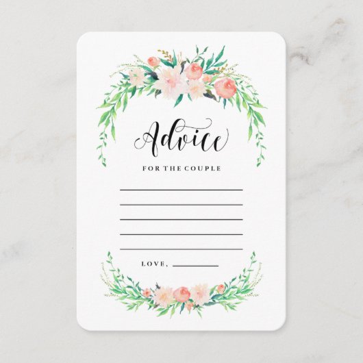 Delikate Bouquet Advice Cards Hinweiskarte (Vorderseite)