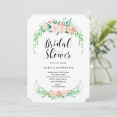 Delikate Bouquet Bridal Dusche Einladung (Stehend Vorderseite)