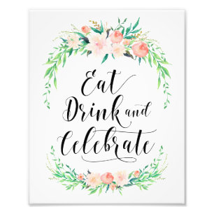 Delikate Bouquet essen Drink und feiern Print Fotodruck