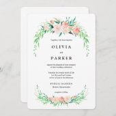 Delikate Bouquet Wedding Einladung (Vorne/Hinten)