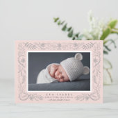 Delikate Branchen Geburtsankündigung | Blüte Ankündigung (Stehend Vorderseite)