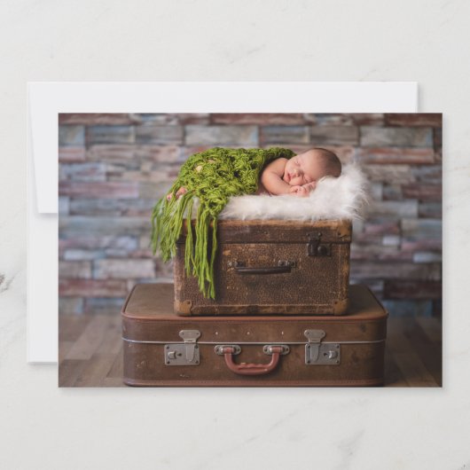 Delikate Branchen Geburtsankündigung | Blüte Ankündigung (Rückseite)