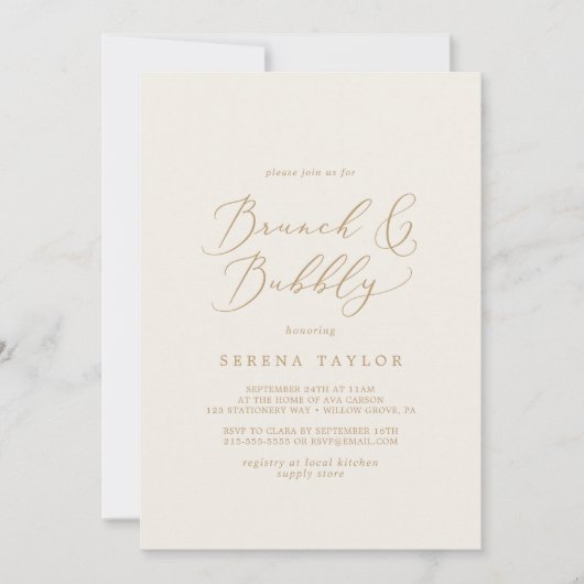 Delikate Brunch und Bubbly Einladung (Vorderseite)