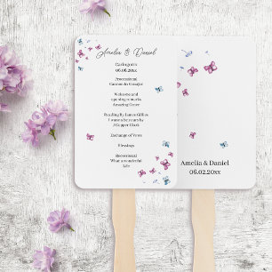 Delikate Butterfly-Hochzeitsprogramm Fächer