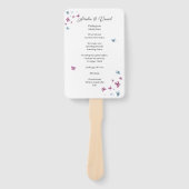 Delikate Butterfly-Hochzeitsprogramm Fächer (Vorderseite)