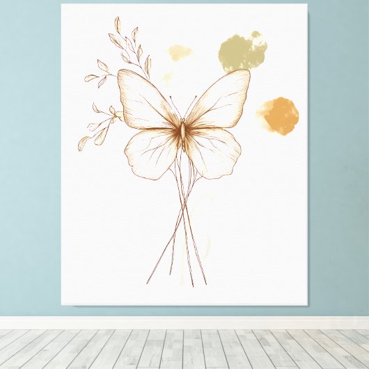 Delikate Butterfly Wall Art Leinwanddruck (Insitu (Holzboden))