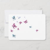 Delikate Butterfly Wedding Reception Card Dankeskarte (Rückseite)