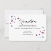 Delikate Butterfly Wedding Reception Card Dankeskarte (Vorderseite)