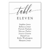 Delikate Calligrafy Tischnummer Guest Names (Vorderseite)